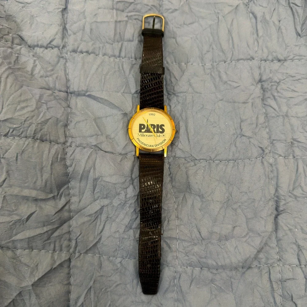 Vintage 1992 Paris Millionaire Club Watch Image Watches Japan Movt Gold Tone
